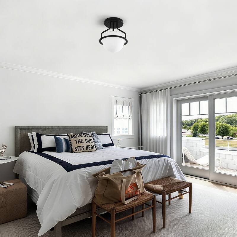 1-Lights Glass Flush Mount