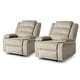 preview thumbnail 26 of 24, Modern Upholstered Recliner Chair with Adjustable Backrest Corduroy Oatmeal 2 Set