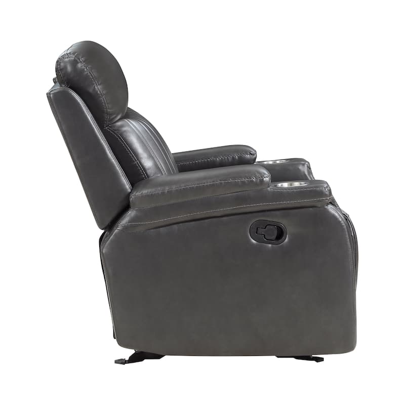 Nemesia Faux Leather Manual Double Reclining Loveseat