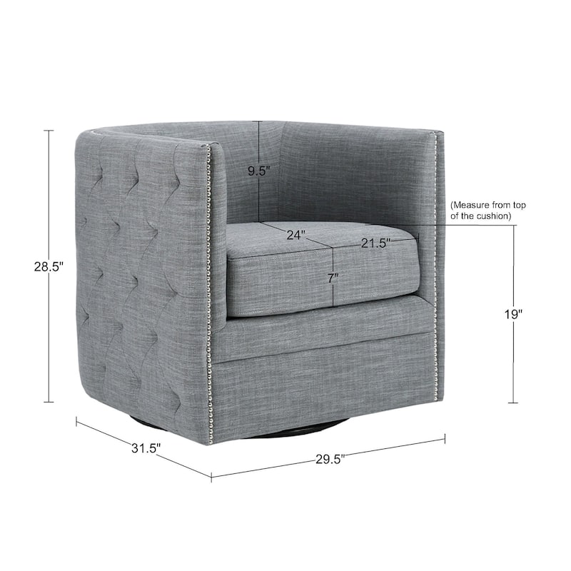 Madison Park Wilmette 360-degree Tufted Barrel Swivel Chair