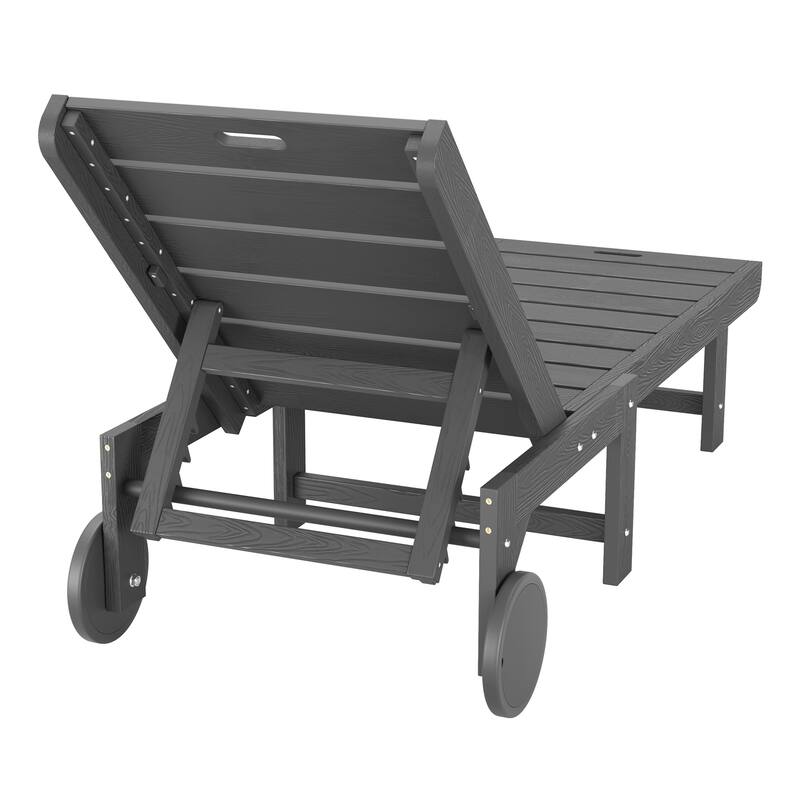 HDPS All Weather Outdoor Chaise Loung Chairs with Adjustable Backrest