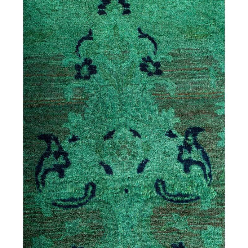 Overdyed One-of-a-Kind Hand-Knotted Area Rug - Green - 6' 2" x 8' 10"