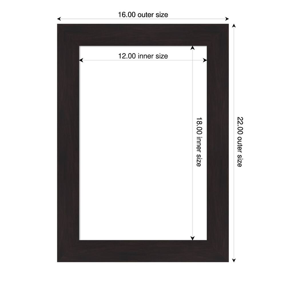 Amanti Art Furniture Espresso Narrow Framed Dry Erase Magnetic Board