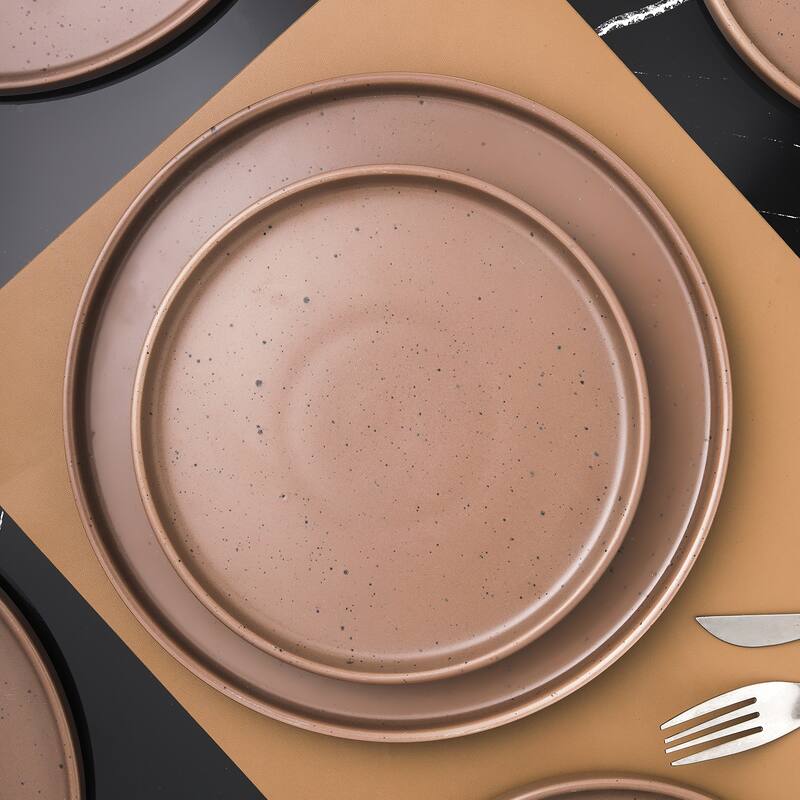 Stone Lain Coupe Stoneware Dinnerware Set - Brown - 16 Piece