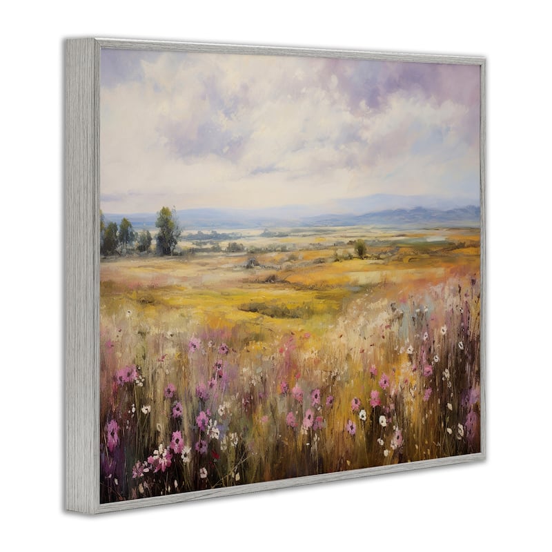 Stupell Vast Meadow with Subtle Flowers Framed Giclee Art Design By Franklyn Gregory