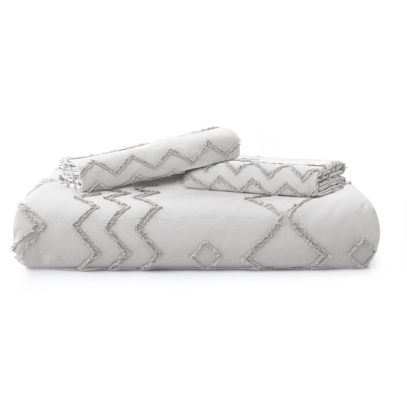 Bohemian Clipped Duvet Cover Set with Zipper Closure