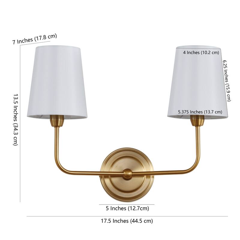 SAFAVIEH Lighting Ezra 2-light Wall Sconce - 17.5"x7"x13.5"