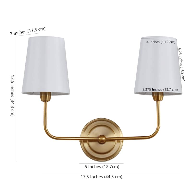 SAFAVIEH Lighting Narciza 2-Light Wall Sconce - 17.5"x7"x13.5" - Ivory - 18Wx7Dx14H