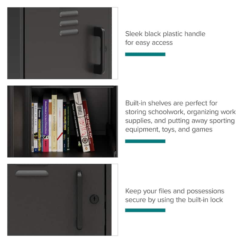 27.5"H 2 Shelf Vented Door Mini Storage Locker Cabinet