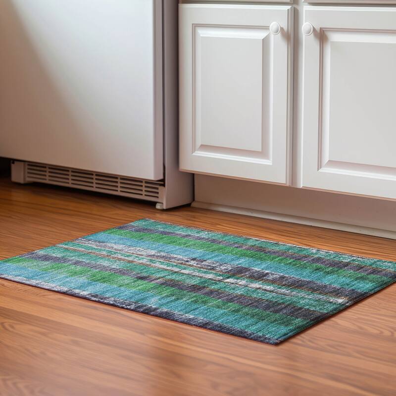 Premium Washable Super Soft Mayfield Rug - Teal - 1'8" x 2'6"