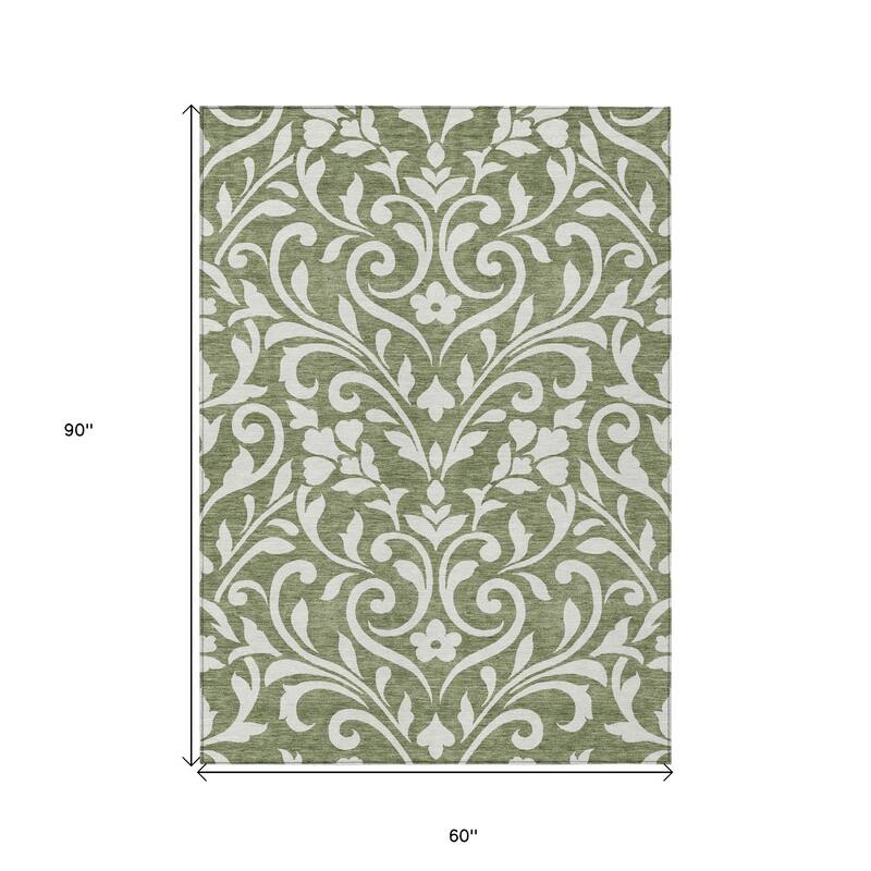 HomeRoots Floral Transitional Rectangle Outdoor Rug
