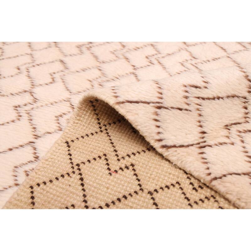 ECARPETGALLERY Hand-knotted Pak Finest Marrakesh Cream Wool Rug - 4'2 x 6'1