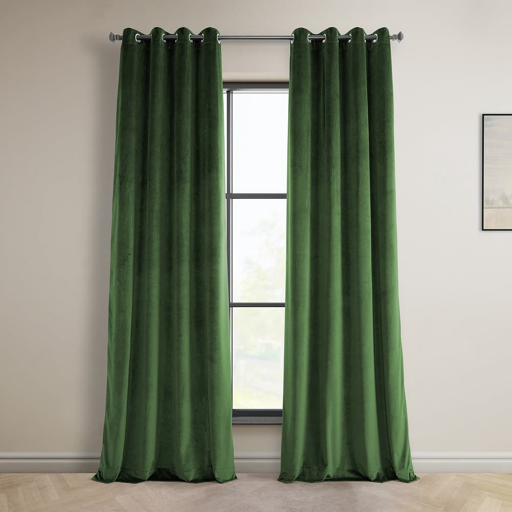 Exclusive Fabrics Heritage Plush Velvet Room Darkening Grommet Curtain (1 Panel)