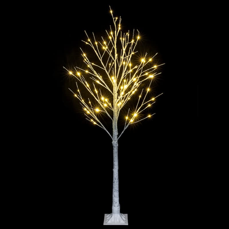 4Ft Birch Tree, with 48 LED Lights