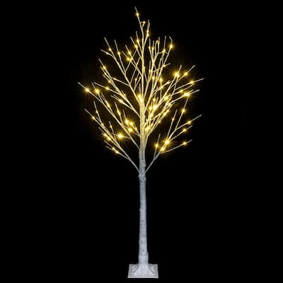 4Ft Birch Tree, with 48 LED Lights