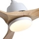 preview thumbnail 60 of 157, YUHAO SylvanAir Modern 52 in. Flush Mount Outdoor/Indoor Ceiling Fan with 3 Solid Wood Blades and DC Reversible Motor