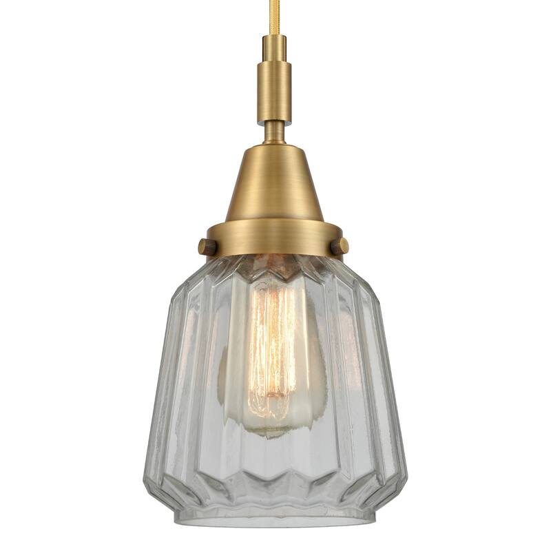 Innovations Lighting 447-1P-G142 Chatham 7" Wide Mini Pendant with - Brushed Brass