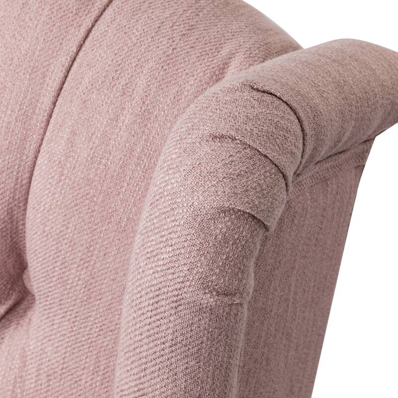 Swivel Tufted Recliner Chair, Fabric Manual Rocking Lounge Chair with Adjustable Backrest & Footrest Modern Single Sofa Chair