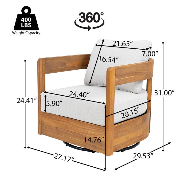 Christopher Knight Home - Alverra 3-Piece Outdoor Swivel Patio Chat Set with MGO Side Table