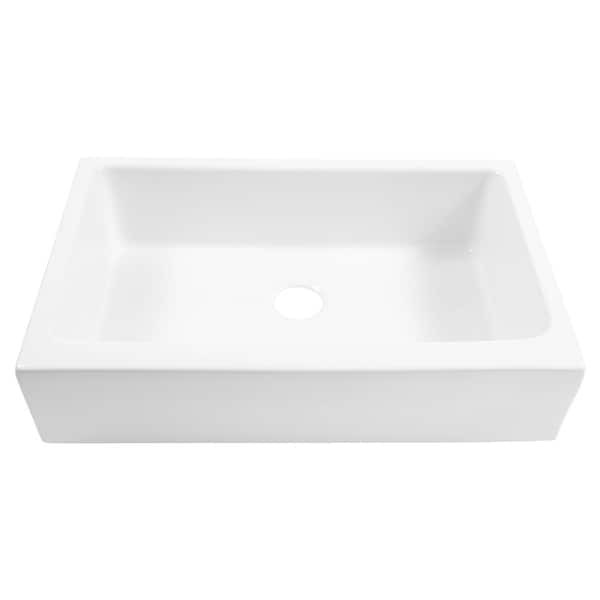 slide 1 of 6, Grace QuickFit Undermount Farmhouse Fireclay 33.85 Single Bowl Kitchen Sink in Crisp White