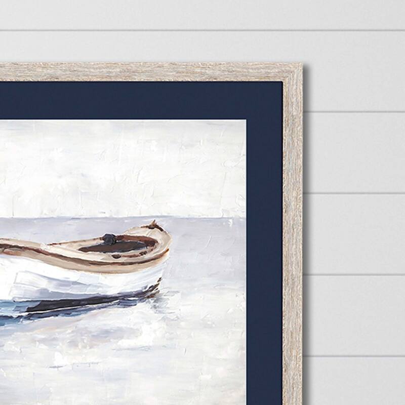 Reflected Horizon S/2 Framed Art Giclee Under Glass - Blue