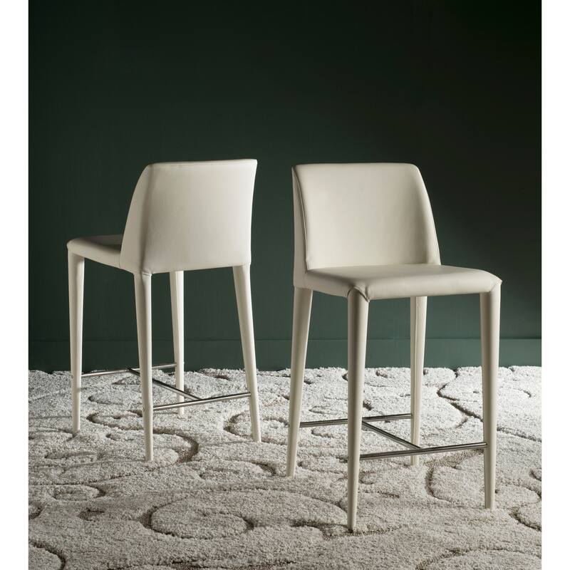 SAFAVIEH Merry Mid-Century 26-inch Black Counter Stool (Set of 2) - 22.6" x 17.4" x 36.2" - 23Wx17Dx36H