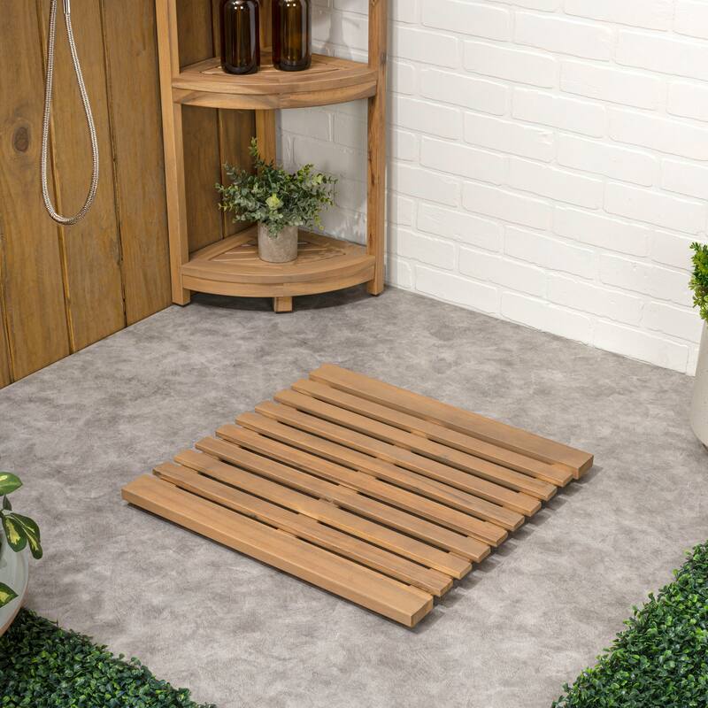 Paige Acacia Wood Slat Natural Indoor/Outdoor Shower Mat
