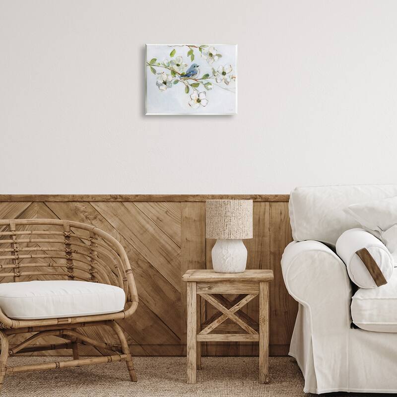 Stupell Bird Perched on Dogwood Wall Plaque Art Design By Sally Swatland