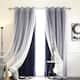 Aurora Home Mix and Match Blackout Tulle Lace Sheer 4 piece Curtain Panel Set - 52"W x 96"L - Navy