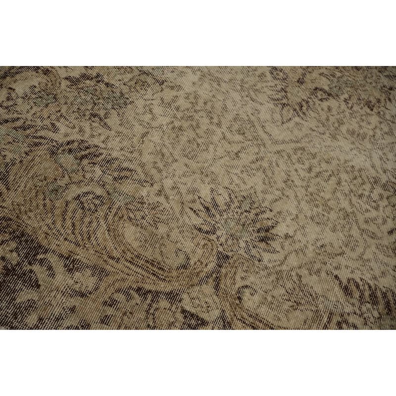 Hand Knotted Oriental 100% Wool Carpet Transitional Floral Beige & Ivories Anatolian Area Rug - 9' 0'' X 5' 10''