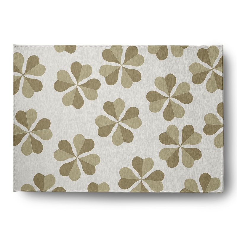 Lucky Patch St. Patrick's Day Chenille Indoor/Outdoor Rug - Sustainable Green - 5' x 7'