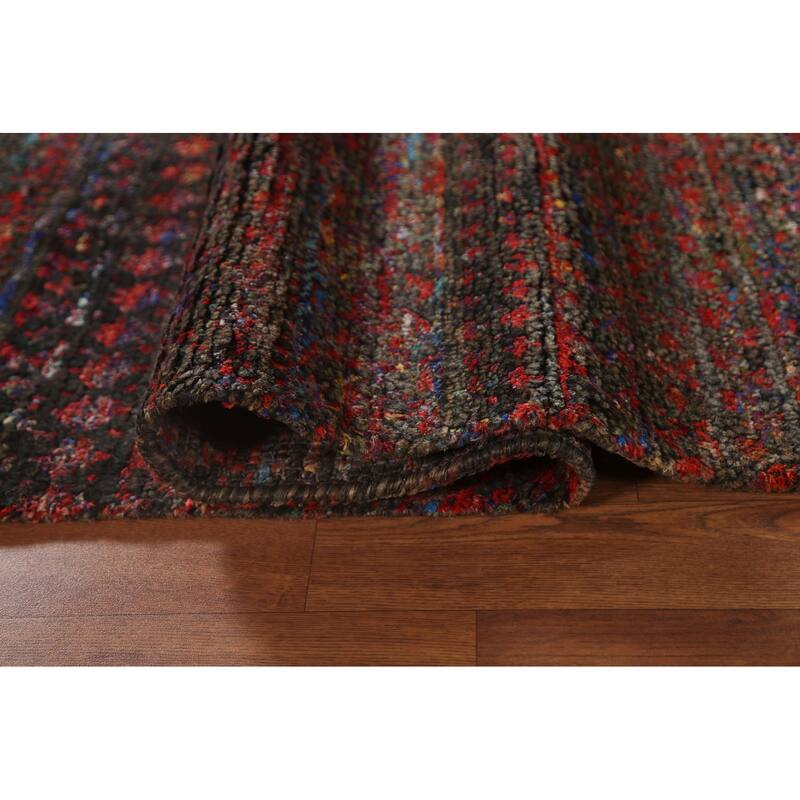 Multi-Color Moroccan Area Rug Handmade Jute Carpet - 7'9"x 9'9"