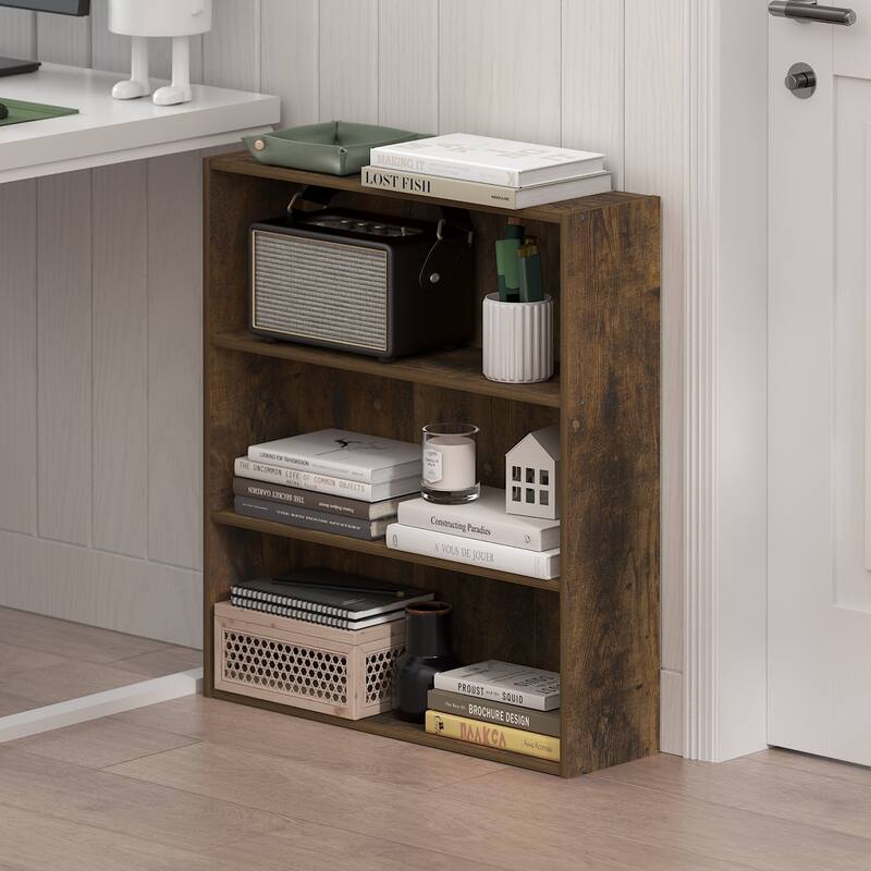 Furinno Basic 3-Tier Open Shelf Bookcase, Bookshelf, Storage Organizer, 7 x 24 x 26