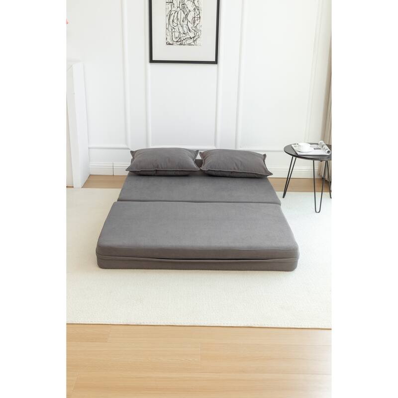 47.63" Corduroy 2-Seater Sleeper Sofa, Floor Mattress and Backrest