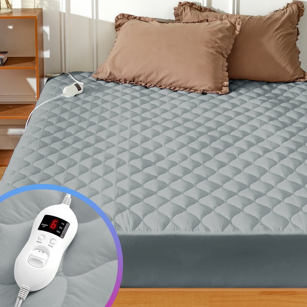 Temperature Regulating Quilted Electric Heated Mattress Pad