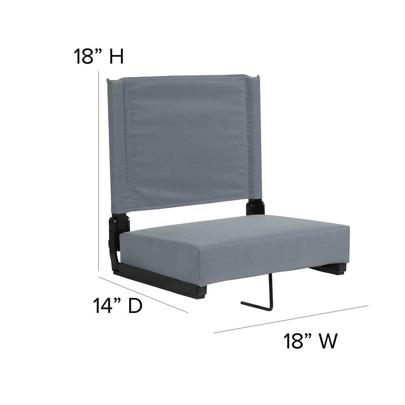 2 Pack 500 lb. Rated Lightweight Stadium Chair-Handle-Padded Seat