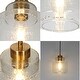 preview thumbnail 11 of 17, Yarge Modern Mini 1-Light Water-drop Glass Pendant Abstract Brass Gold Adjustable Kitchen Island Lighting - D 6.7" x H 15.5"