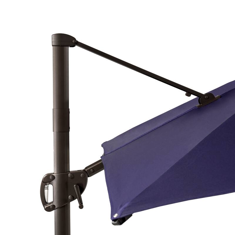 9 x 11 ft Patio Cantilever Offset Umbrella 360-degree Rotation with Base