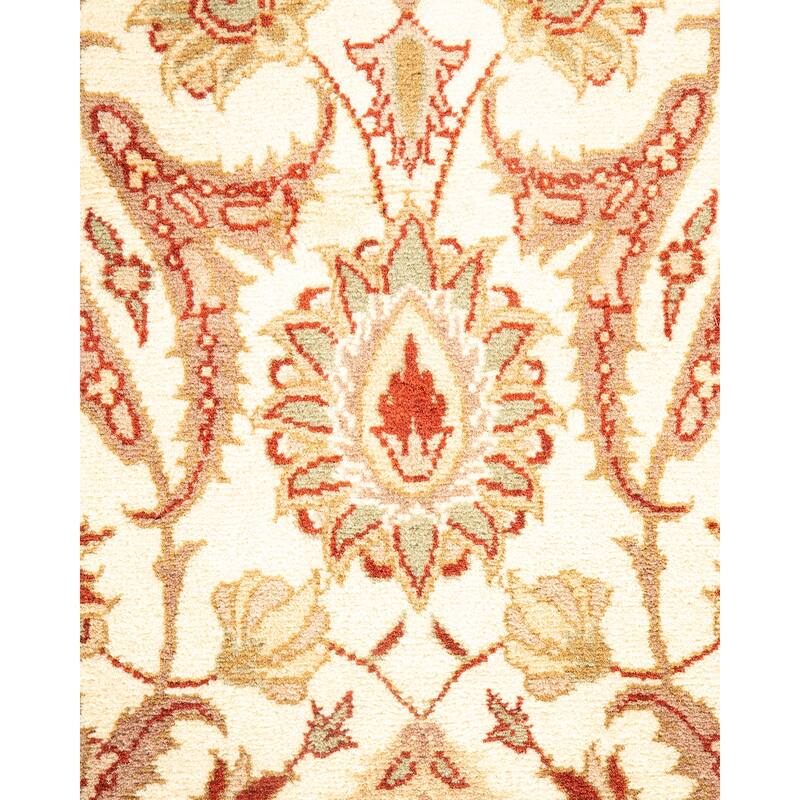 Overton Hand Knotted Wool Vintage Inspired Traditional Mogul Ivory Area Rug - 4 x 6