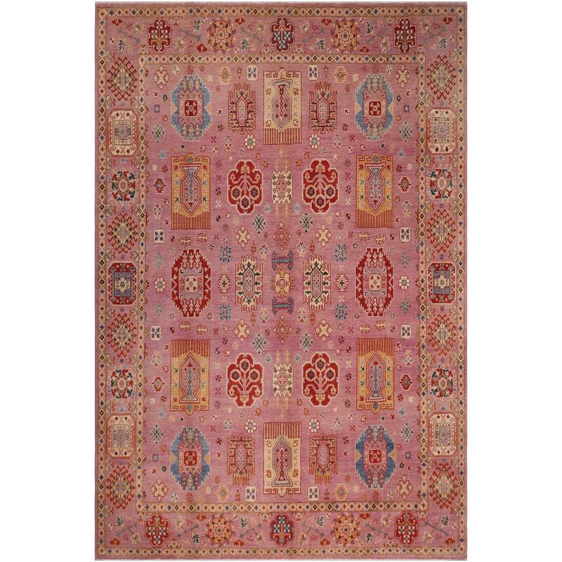 Bohemian Kazak Elijah Purple/Purple Wool Rug - 8'2'' x 9'7''