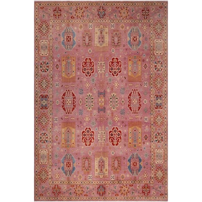 Bohemian Kazak Elijah Purple/Purple Wool Rug - 8'2'' x 9'7''
