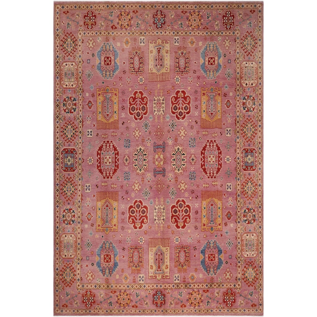 Bohemian Kazak Elijah Purple/Purple Wool Rug - 8'2'' x 9'7''