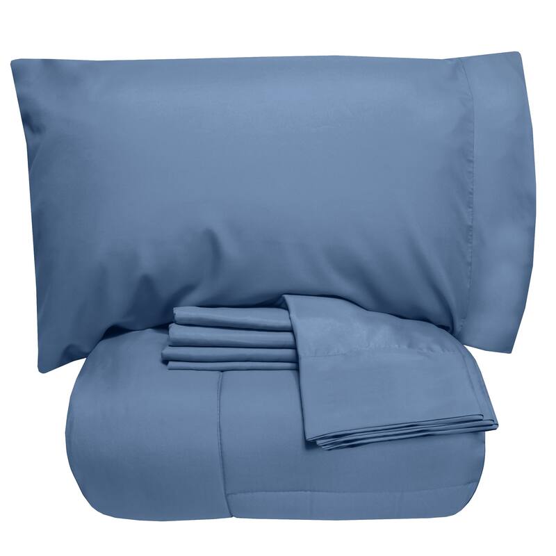 Sweet Home Collection Luxury Solid Bed-In-a-Bag with Sheet Set
