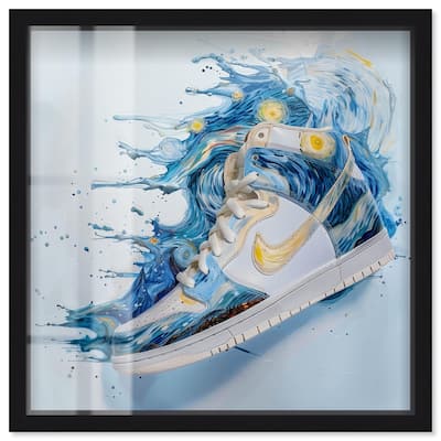 Starry Night Sneaker Splash Shadowbox by Art Remedy