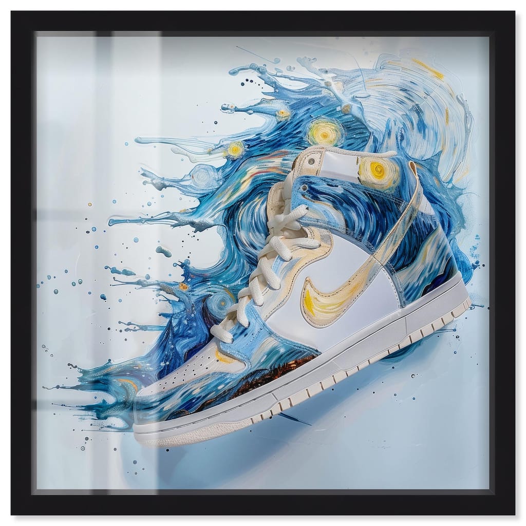Starry Night Sneaker Splash Shadowbox by Art Remedy