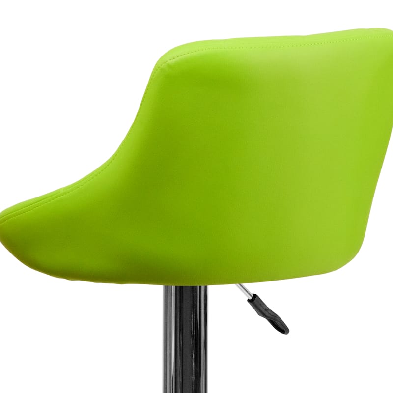 Vinyl Bucket Seat Adjustable Diamond Back Barstool (Set of 2) - 18.50"W x 19"D x 33.25" - 41.75"H