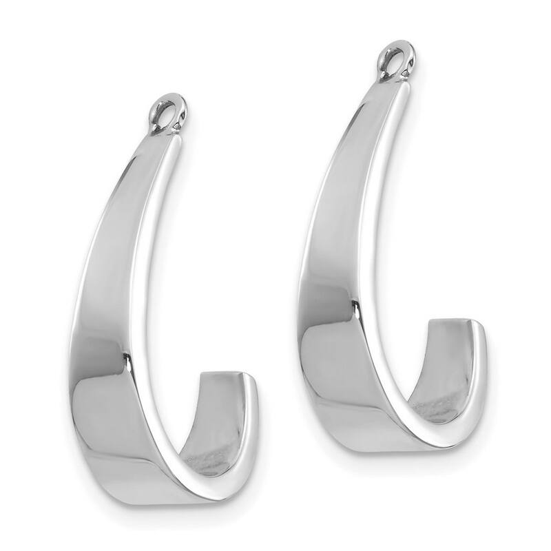 Curata 14k White Gold 20x5mm Polished J Hoop Earrings Jackets 20x5mm