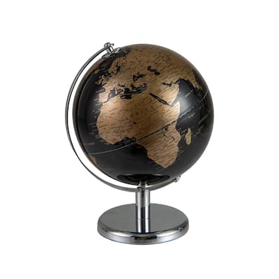Gymax Metallic Black World Globe 8-Inch Rotating Earth Globe Metal