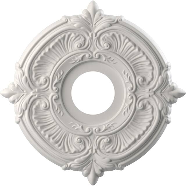 3 1/2" Inside Diameter - Attica Thermoformed PVC Ceiling Medallion - 13" Outside Diameter - UltraCover Satin Blossom White