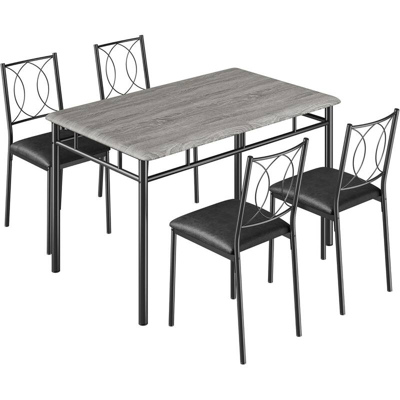 Kitchen Dining Table Set with Upholstered Chairs for 4